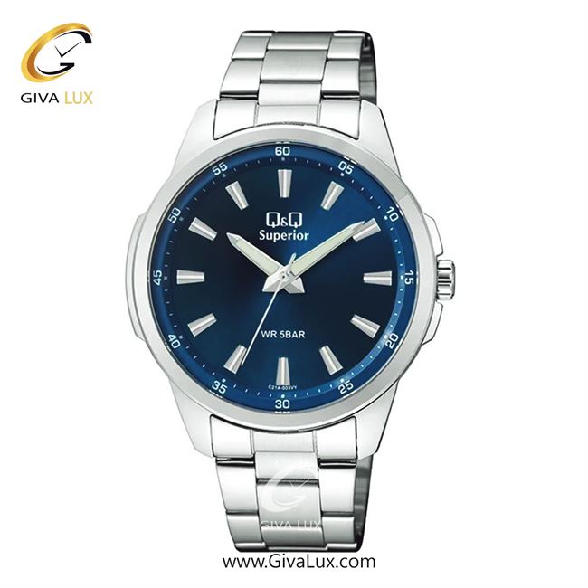 ساعت مچی اورجینال مردانه کیو اند کیو Q&Q نقره ای | نقره ای| آبی| کد رفرنس C21A-003VY