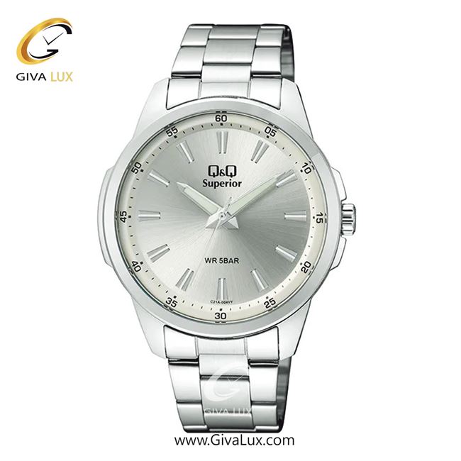 ساعت مچی اورجینال مردانه کیو اند کیو Q&Q نقره ای | نقره ای| نقره ای| کد رفرنس C21A-004VY