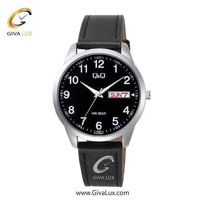 ساعت مچی اورجینال مردانه کیو اند کیو Q&Q  نقره ای | مشکی| مشکی| کد رفرنس C32A-008PY