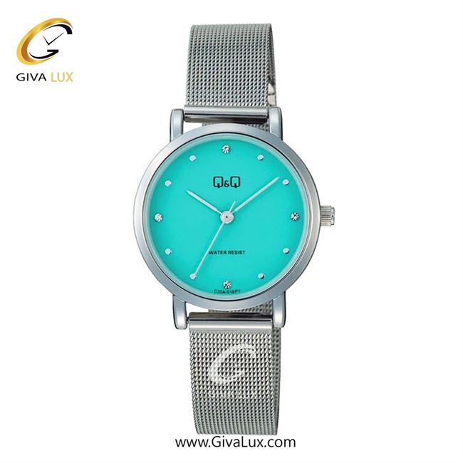 ساعت مچی اورجینال زنانه کیو اند کیو Q&Q نقره ای | نقره ای| آبی| کد رفرنس C35A-018PY