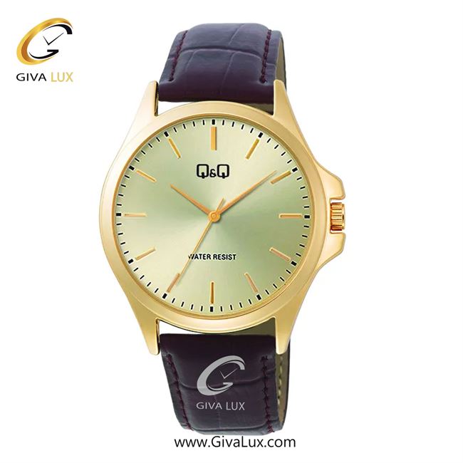 ساعت مچی اورجینال مردانه کیو اند کیو Q&Q طلایی | قهوه ای| طلایی| کد رفرنس C36A-010PY