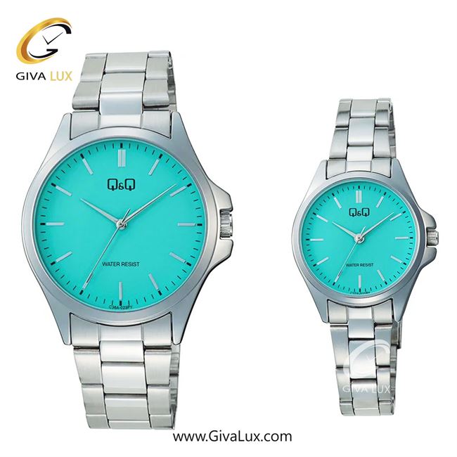 ساعت مچی اورجینال ست کیو اند کیو Q&Q نقره ای | نقره ای| آبی| کد رفرنس مردانه: C36A-023PY، زنانه: C37A-021PY