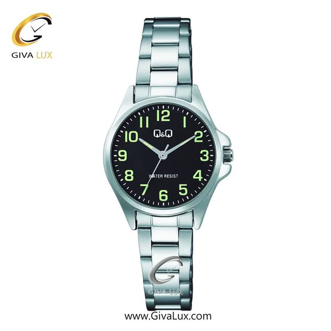 ساعت مچی اورجینال زنانه کیو اند کیو Q&Q  نقره ای | نقره ای| مشکی| کد رفرنس C37A-006PY