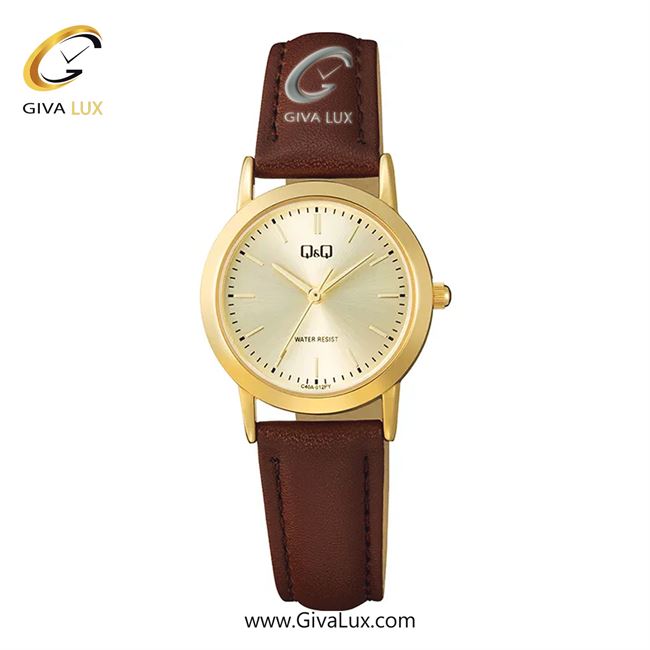 ساعت مچی اورجینال زنانه کیو اند کیو Q&Q  طلایی | قهوه ای| طلایی| کد رفرنس C40A-012PY