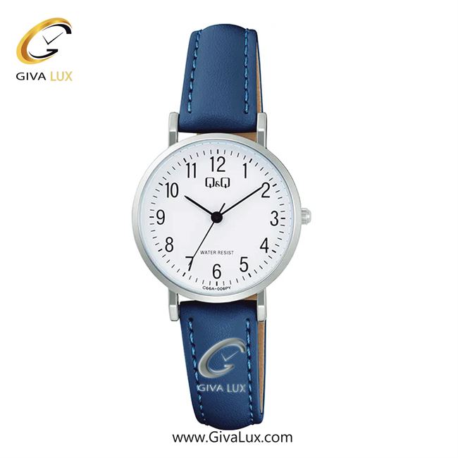 ساعت مچی اورجینال زنانه کیو اند کیو Q&Q  نقره ای | آبی| سفید| کد رفرنس C66A-006PY