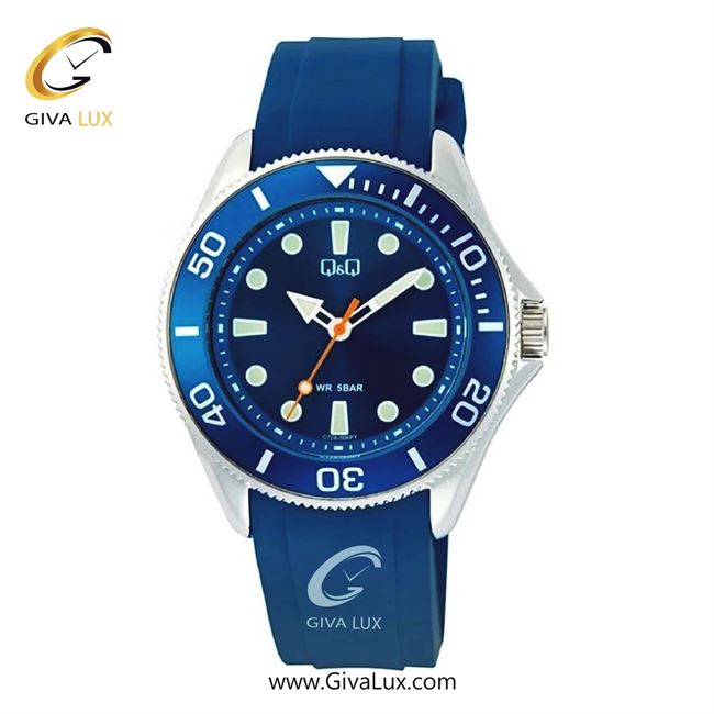 ساعت مچی اورجینال مردانه کیو اند کیو Q&Q آبی کاربنی-نقره ای | آبی| آبی کاربنی| کد رفرنس C72A-006PY