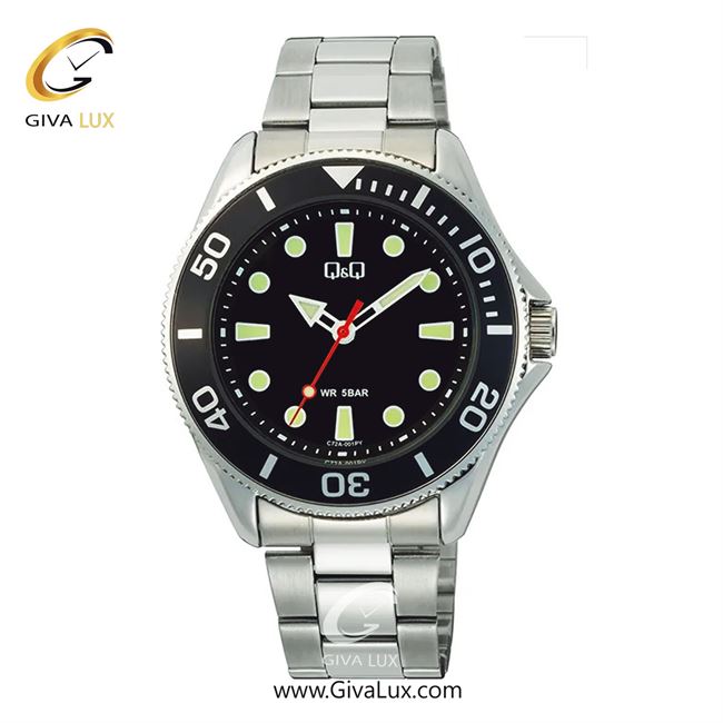 ساعت مچی اورجینال مردانه کیو اند کیو Q&Q مشکی-نقره ای | نقره ای| مشکی| کد رفرنس C72A-001PY