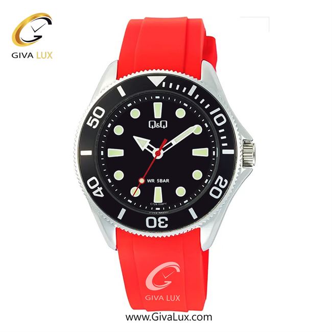 ساعت مچی اورجینال مردانه کیو اند کیو Q&Q مشکی-نقره ای | قرمز| مشکی| کد رفرنس C72A-008PY