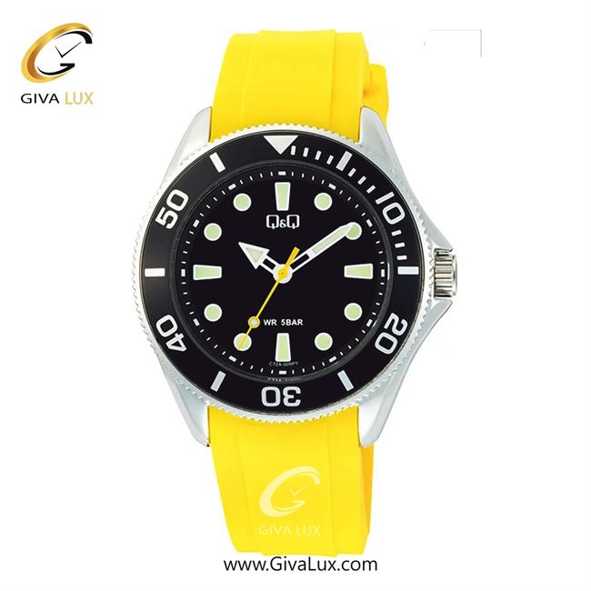 ساعت مچی اورجینال مردانه کیو اند کیو Q&Q نقره ای-مشکی | زرد| مشکی| کد رفرنس C72A-009PY