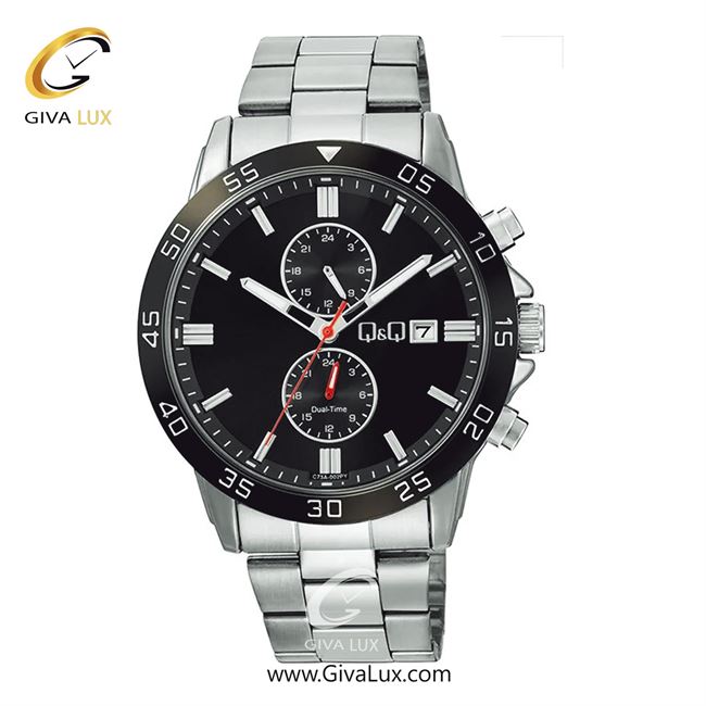ساعت مچی اورجینال مردانه کیو اند کیو Q&Q سه موتوره کرنوگراف مشکی-نقره ای | نقره ای| مشکی| کد رفرنس C73A-002PY