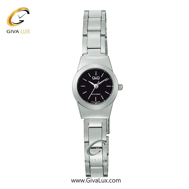 ساعت مچی اورجینال زنانه کیو اند کیو Q&Q  نقره ای | نقره ای| مشکی| کد رفرنس C74A-001PY