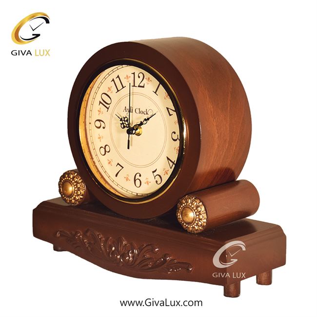 ساعت رومیزی اورجینال آیلی آلیاژ فلزی-چوب قهوه ای| کد رفرنس 888B