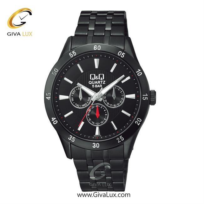 ساعت مچی اورجینال مردانه کیو اند کیو Q&Q سه موتوره فول تایم مشکی | مشکی| مشکی| کد رفرنس CE02J412Y