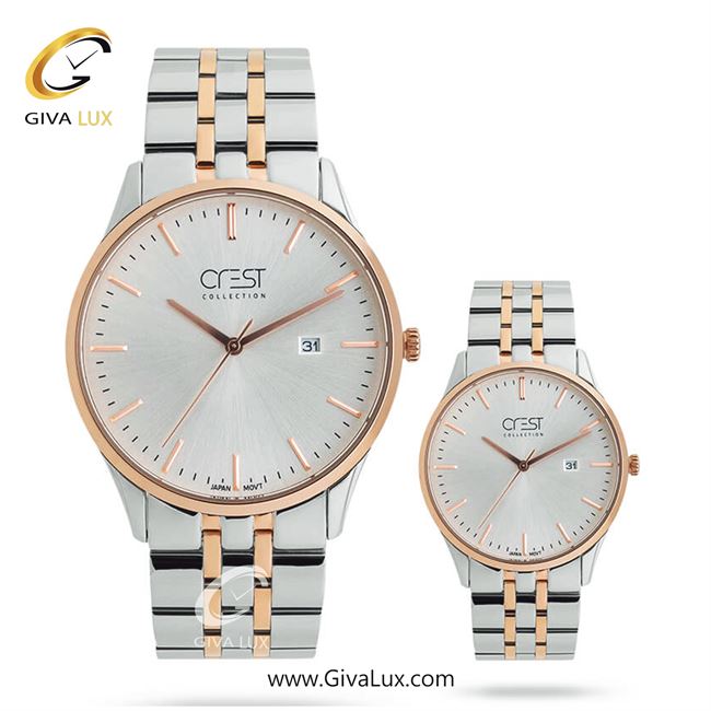 ساعت مچی اورجینال ست کرست رزگلد-نقره ای | نقره ای-رزگلد| نقره ای| کد رفرنس Crest6703