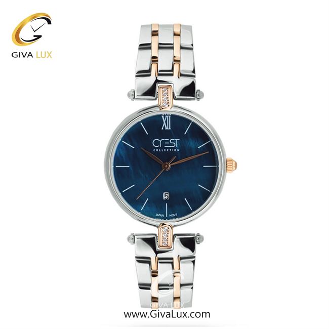ساعت مچی اورجینال زنانه کرست نقره ای | طلایی-نقره ای| سرمه ای| کد رفرنس Crest9001