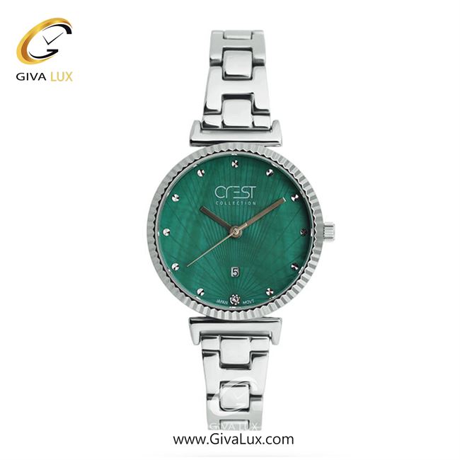 ساعت مچی اورجینال زنانه کرست نقره ای | نقره ای| سبز| کد رفرنس Crest9005