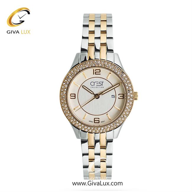 ساعت مچی اورجینال زنانه کرست نقره ای | نقره ای-طلایی| طلایی| کد رفرنس Crest 9006-5