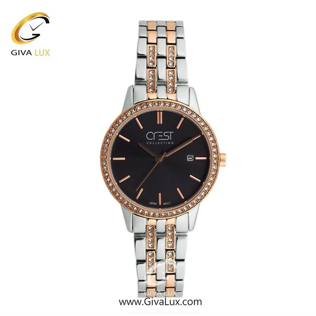 ساعت مچی اورجینال زنانه کرست نقره ای-رزگلد | رزگلد-نقره ای| مشکی| کد رفرنس Crest9014