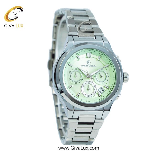 ساعت مچی اورجینال زنانه دنیل سزار | DANIEL CESAR سه موتوره کرنوگراف نقره ای | نقره ای| سبز| کد رفرنس DC-1222