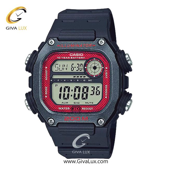 ساعت مچی اورجینال اسپرت کاسیو Casio تیتانیوم | مشکی| قرمز| کد رفرنس DW-291H-1BVDF