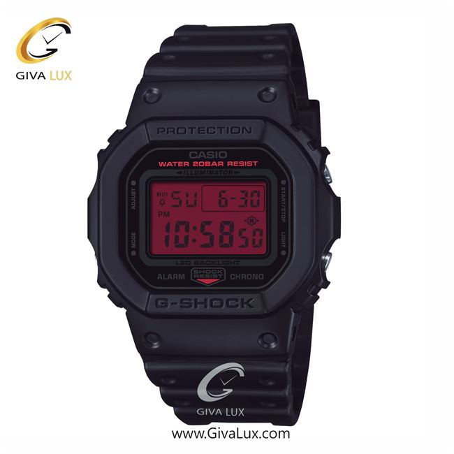 ساعت مچی اورجینال مردانه کاسیو Casio مشکی | مشکی| مشکی| کد رفرنس جی شاک G-Shock DW-5600BBR-1D