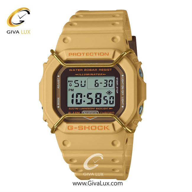 ساعت مچی اورجینال مردانه کاسیو Casio کرم | کرم| کرم| کد رفرنس جی شاک G-Shock DW-5600PT-5DR