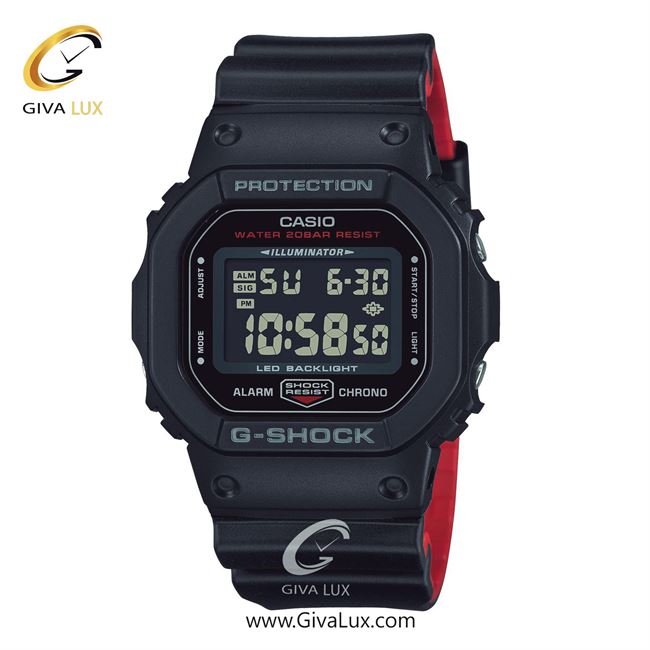 ساعت مچی اورجینال مردانه کاسیو Casio مشکی | مشکی| مشکی| کد رفرنس جی شاک G-Shock DW-5600UHR-1DR