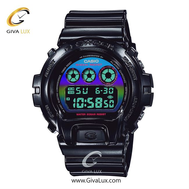 ساعت مچی اورجینال مردانه کاسیو Casio مشکی | مشکی| هفت رنگ-مشکی| کد رفرنس جی شاک G-Shock DW-6900RGB-1DR
