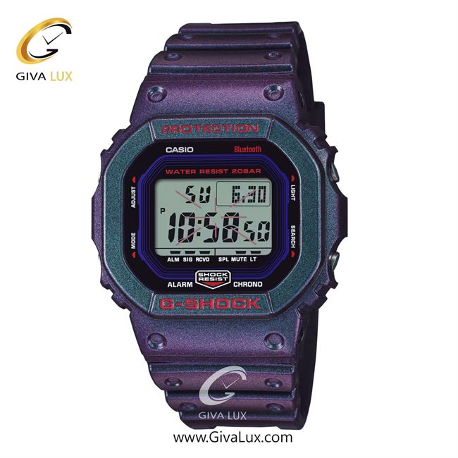 ساعت مچی اورجینال مردانه کاسیو Casio بنفش | بنفش| مشکی| کد رفرنس جی شاک G-Shock DW-B5600AH-6DR
