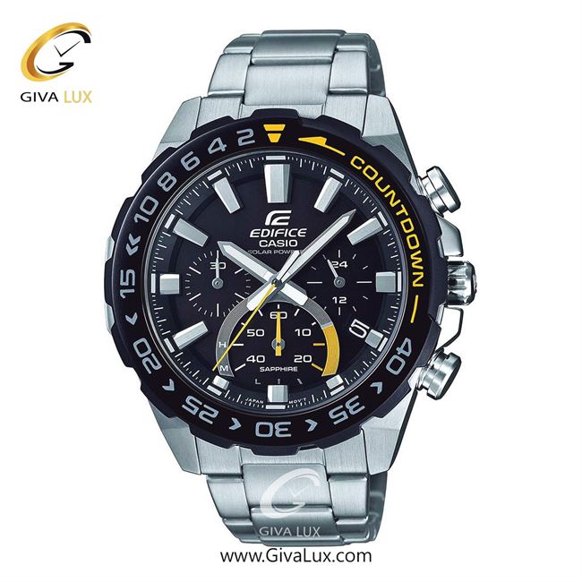 ساعت مچی اورجینال مردانه کاسیو Casio سه موتوره کرنوگراف نقره ای | نقره ای| مشکی| کد رفرنس ادیفایس Edifice EFS-S550DB-1AVUDF