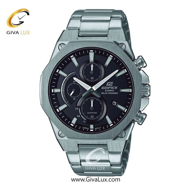 ساعت مچی اورجینال مردانه کاسیو Casio سه موتوره کرنوگراف نقره ای | نقره ای| مشکی| کد رفرنس ادیفایس Edifice EFS-S570D-1A