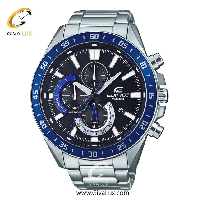 ساعت مچی اورجینال مردانه کاسیو Casio سه موتوره کرنوگراف نقره ای | نقره ای| مشکی| کد رفرنس ادیفایس Edifice EFV-620D-1A2VUDF