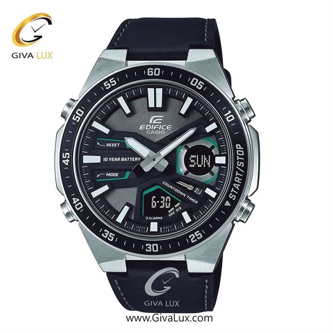 ساعت مچی اورجینال مردانه کاسیو Casio دو زمانه نقره ای | مشکی| مشکی| کد رفرنس ادیفایس Edifice EFV-C110L-1AVDF
