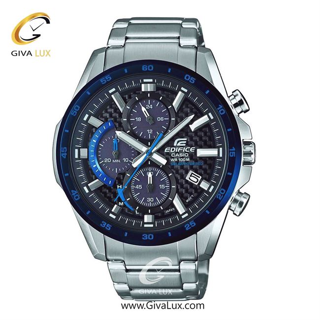ساعت مچی اورجینال مردانه کاسیو Casio سه موتوره کرنوگراف نقره ای | نقره ای| سرمه ای| کد رفرنس ادیفایس Edifice EQS-900DB-2AVUDF