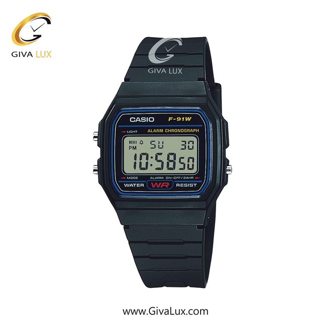 ساعت مچی اورجینال اسپرت-زنانه کاسیو Casio مشکی | مشکی| مشکی-آبی| کد رفرنس F-91W-1DG