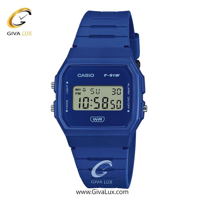ساعت مچی اورجینال یونیسکس-اسپرت کاسیو Casio آبی | آبی| آبی| کد رفرنس F-91WB-2A1DF