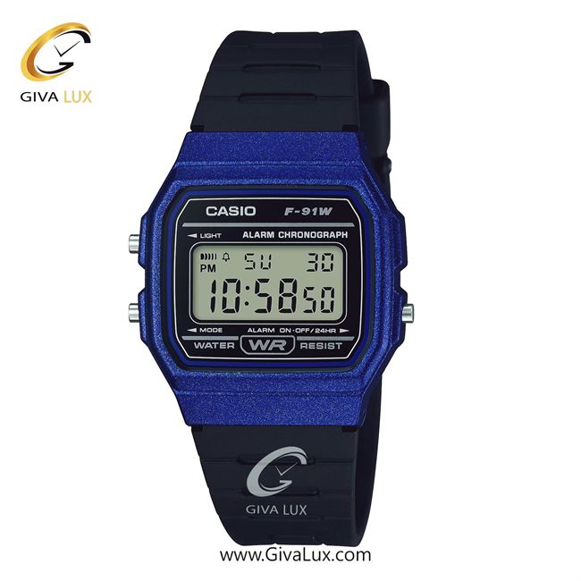 ساعت مچی اورجینال یونیسکس-اسپرت کاسیو Casio آبی | مشکی| مشکی| کد رفرنس F-91WM-2ADF