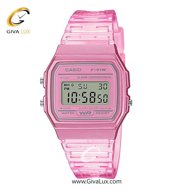 ساعت مچی اورجینال یونیسکس-اسپرت کاسیو Casio صورتی | صورتی| صورتی| کد رفرنس F-91WS-4DF