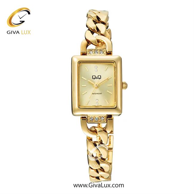 ساعت مچی اورجینال زنانه کیو اند کیو Q&Q طلایی | طلایی| طلایی| کد رفرنس F05A-002PY