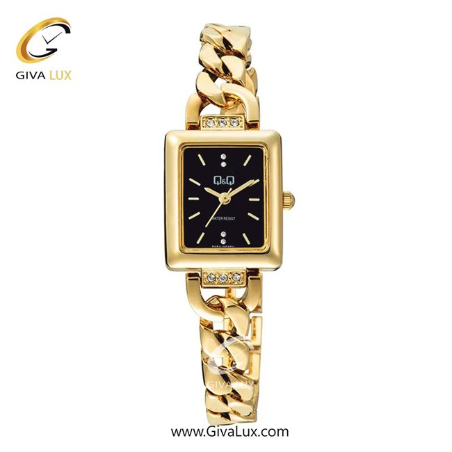 ساعت مچی اورجینال زنانه کیو اند کیو Q&Q طلایی | طلایی| مشکی| کد رفرنس F05A-003PY
