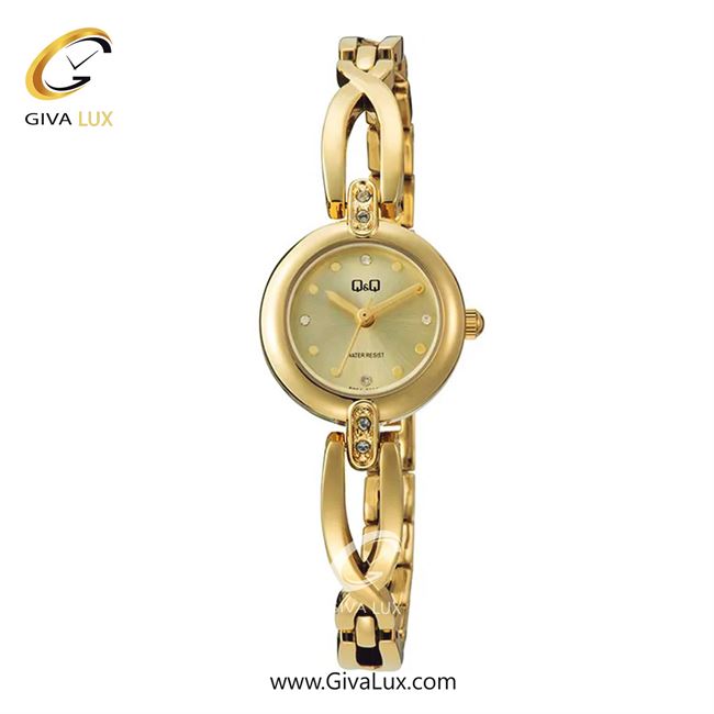 ساعت مچی اورجینال زنانه کیو اند کیو Q&Q طلایی | طلایی| طلایی| کد رفرنس F06A-002PY
