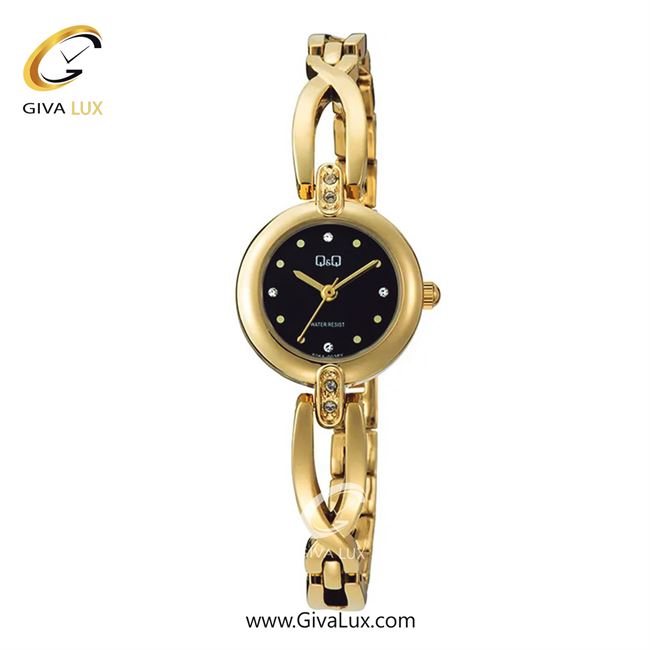 ساعت مچی اورجینال زنانه کیو اند کیو Q&Q طلایی | طلایی| مشکی| کد رفرنس F06A-003PY