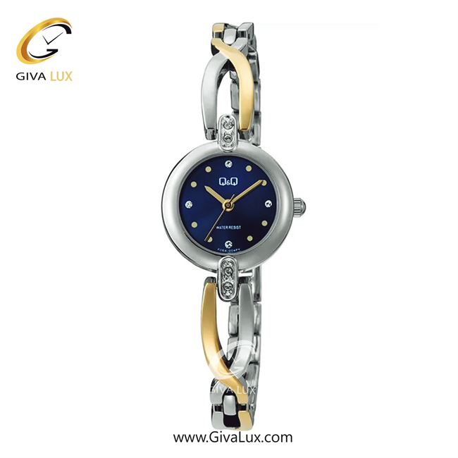ساعت مچی اورجینال زنانه کیو اند کیو Q&Q نقره ای | نقره ای-طلایی| سرمه ای| کد رفرنس F06A-004PY