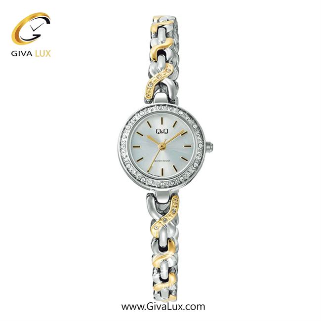 ساعت مچی اورجینال زنانه کیو اند کیو Q&Q نقره ای | نقره ای-طلایی| نقره ای| کد رفرنس F08A-002PY