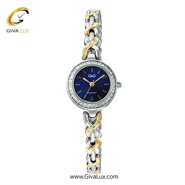 ساعت مچی اورجینال زنانه کیو اند کیو Q&Q نقره ای | نقره ای-طلایی| سرمه ای| کد رفرنس F08A-003PY