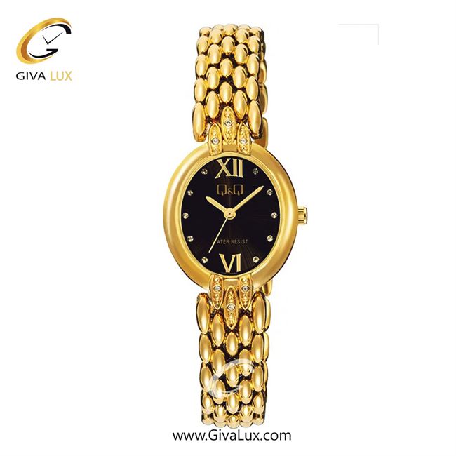 ساعت مچی اورجینال زنانه کیو اند کیو Q&Q طلایی | طلایی| مشکی| کد رفرنس F16A-005PY