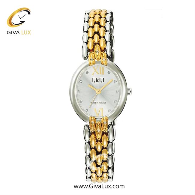 ساعت مچی اورجینال زنانه کیو اند کیو Q&Q نقره ای | نقره ای-طلایی| نقره ای| کد رفرنس F16A-006PY