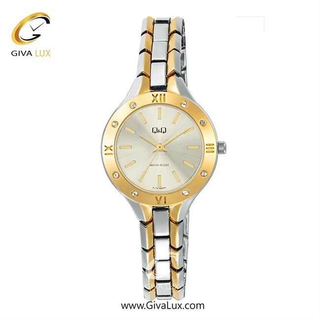 ساعت مچی اورجینال زنانه کیو اند کیو Q&Q طلایی-نقره ای | طلایی-نقره ای| نقره ای| کد رفرنس F17A-005PY