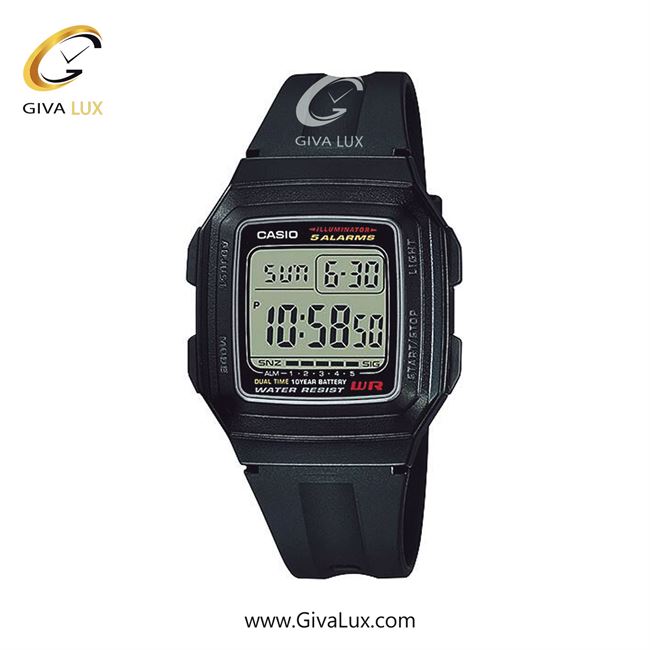 ساعت مچی اورجینال مردانه کاسیو Casio مشکی | مشکی| مشکی| کد رفرنس F-201WA-1ADF