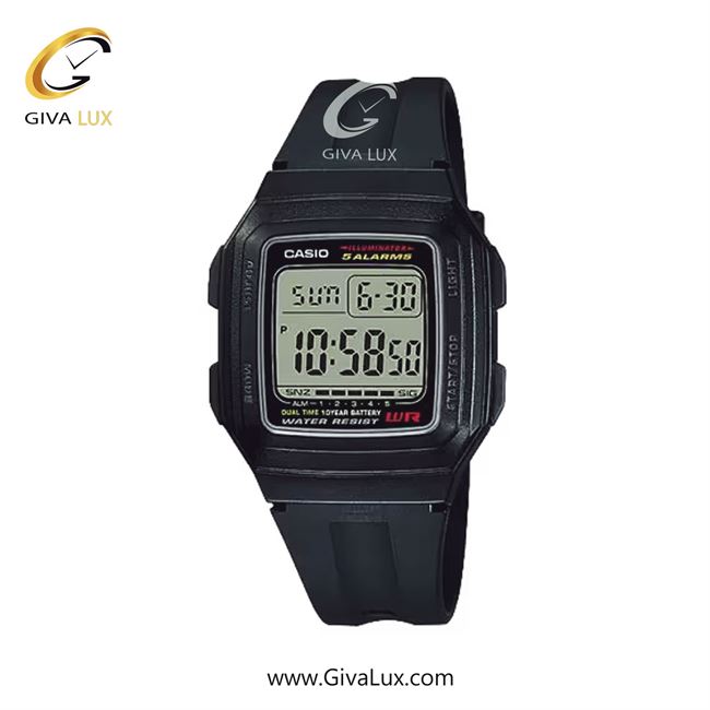 ساعت مچی اورجینال مردانه کاسیو Casio مشکی | مشکی| مشکی| کد رفرنس F-201WA-1ADF